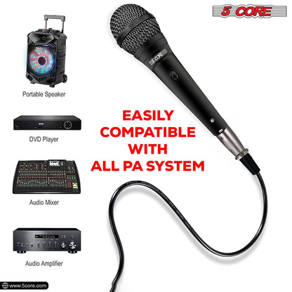 5Core XLR Microphone Dynamic Mic Karaoke Singing Studio Microfono Handheld Mics