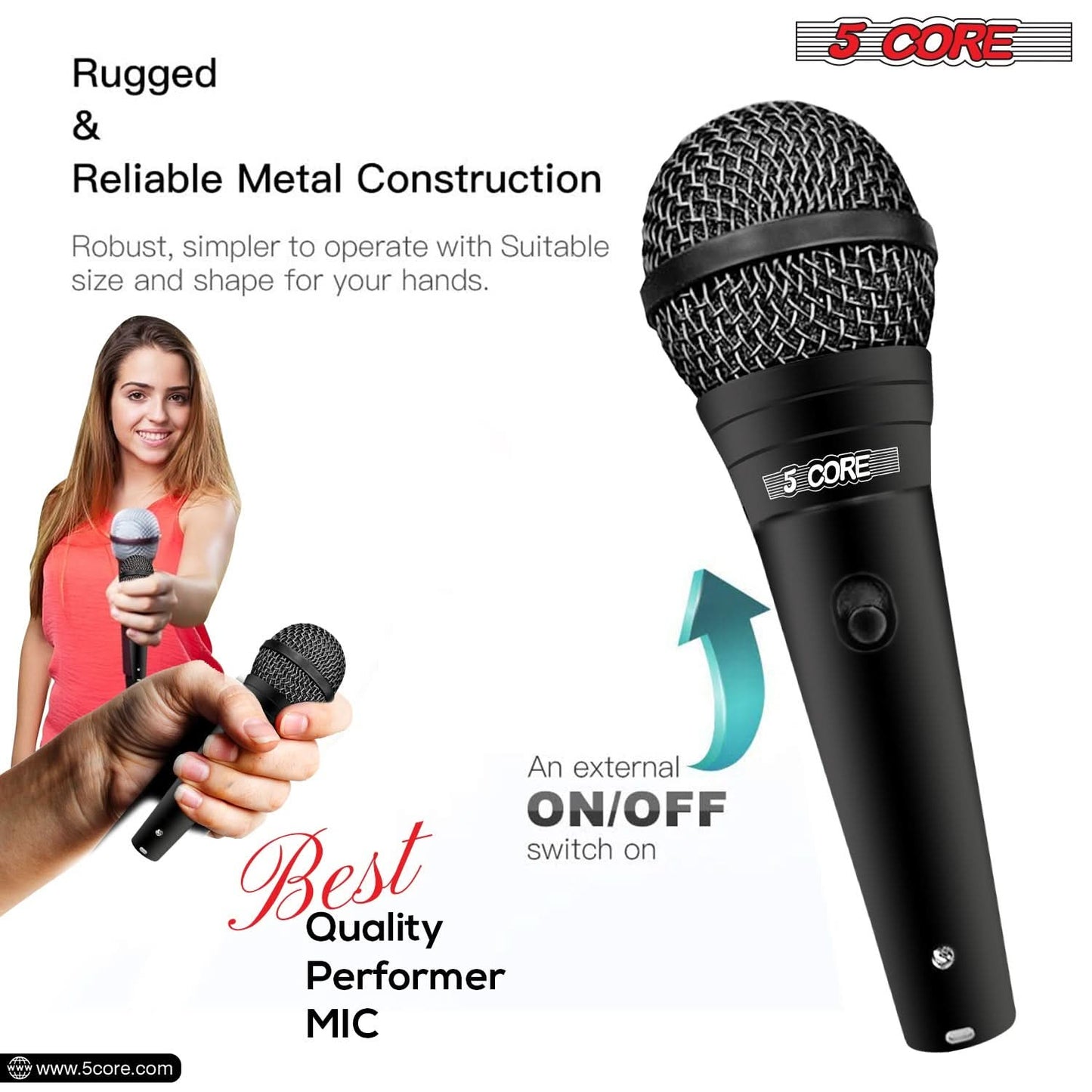 5Core XLR Microphone Dynamic Mic Karaoke Singing Studio Microfono Handheld Mics